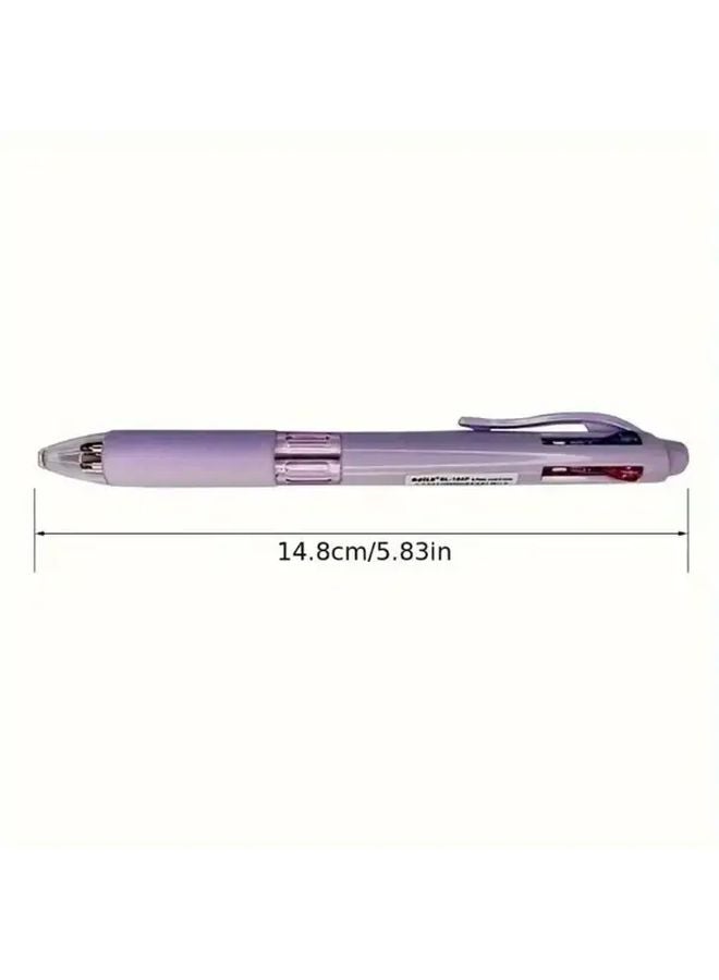 2pcs 4 In 1 Retractable Ballpoint Pens Purple Green Soft Pastel Colors - Image 2